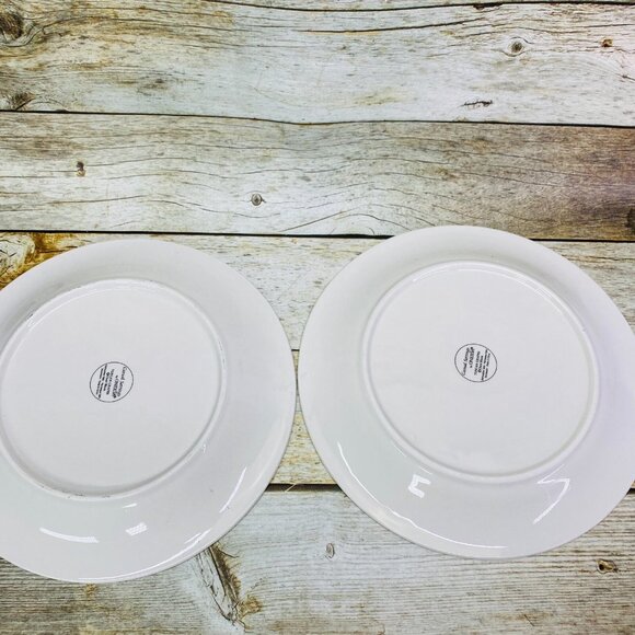 Oneida TUSCAN GRAPES Cheri Blum Rim Panels Dots Stoneware Dinner Plates Set 4 - Picture 5 of 10